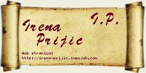 Irena Prijić vizit kartica